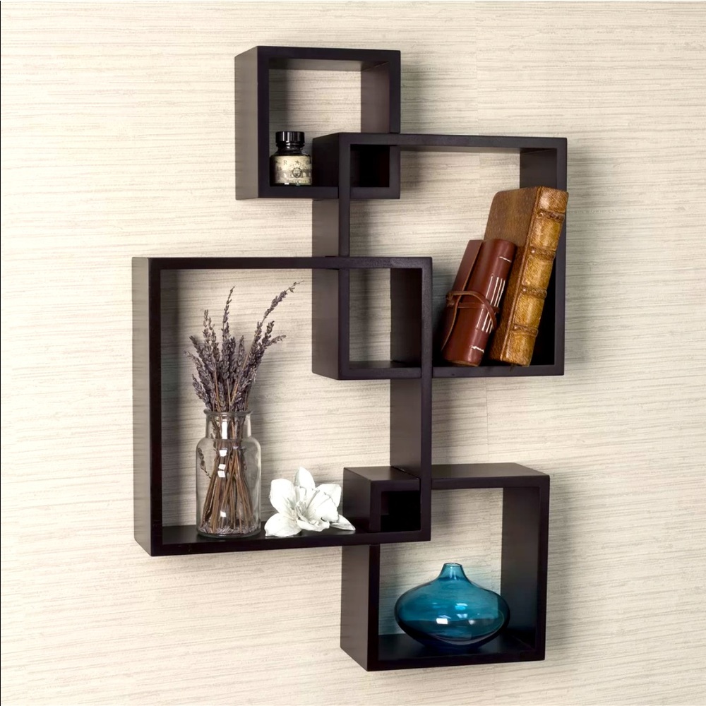 Intersecting Square Accent Wall Shelf